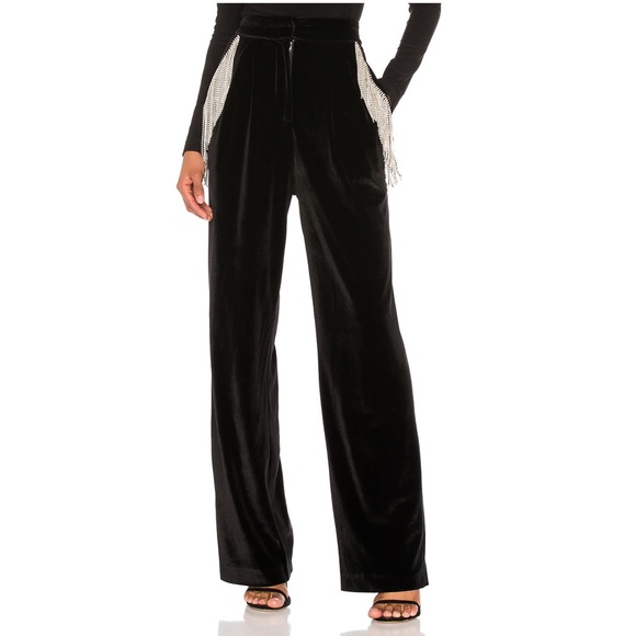 REVOLVE LPA Carlotta Velour Pants in Black - Picture 4 of 10